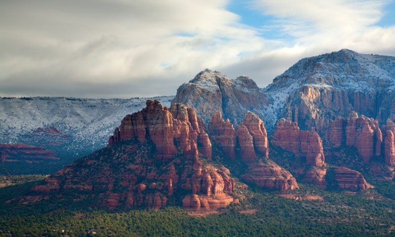 Snow on Bell Rock in Sedona
