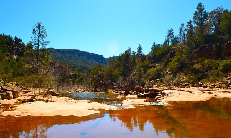 Fossil Springs Waterfalls Sedona Arizona Hiking Trail Sandstone Flats